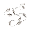 304 Stainless Steel Round Beads Link Chain Necklaces for Women NJEW-U031-11P-2