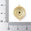 Rack Plating Brass Pave Clear & Black Cubic Zirconia Eye Connector Charms KK-A234-041G-3