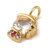 Brass Micro Pave Clear Cubic Zirconia Pendants KK-R162-021D-G-2