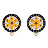 Alloy Enamel Stud Earring Findings PALLOY-N155-113-2