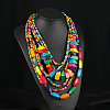 Bohemian Style Nuggets Wood Beaded Multilayer Necklaces for Women WG93846-01-1