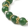 Natural Gemstone Beaded Stretch Bracelet with Glass Rabbit Charms for Women BJEW-JB09093-7
