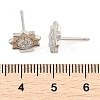 Brass Micro Pave Clear Cubic Zirconia Stud Earrings EJEW-R016-26P-09-5