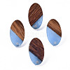 Resin & Walnut Wood Stud Earring Findings MAK-N032-005A-2