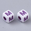 White Opaque Acrylic Beads MACR-R869-01M-2