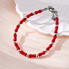 304 Stainless Steel Beaded Bracelets for Women BJEW-M056-04P-6