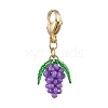 Glass Seed Beaded Grape Pendant Decoration HJEW-MZ00145-02-2