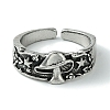 Mushroom Alloy Open Cuff Rings RJEW-K275-07AS-2