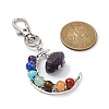 Wire Wrapped Chakra Synthetic & Natural Mixed Stone & Alloy Moon Pendant Decorations HJEW-JM01575-2