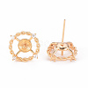 Brass Micro Pave Clear Cubic Zirconia Stud Earrings Findings KK-T062-122G-NF-3