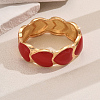 Classic Heart Alloy Enamel Hinged Bangles for Women EM9896-1-1