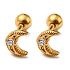 Ion Plating(IP) 304 Stainless Steel with Rhinestone Stud Earrings EJEW-Z034-19G-1