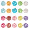 20Pcs 10 Colors AB Color Plated Acrylic Rhinestone Beads OACR-PH0004-01-2