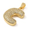 Brass Micro Pave Cubic Zirconia Pendants KK-E061-03G-03-2