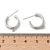Brass Ring Stud Earring Finding KK-C042-09P-3