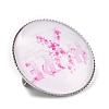Breast Cancer Awareness Ribbon Glass Brooches JEWB-L019-01D-2