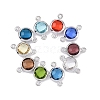 Brass Pave Cubic Zirconia Connector Charms KK-K351-29P-1