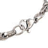 304 Stainless Steel Oval & Horse Eye Link Chain Bracelets BJEW-B078-104GP-3