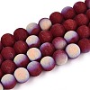 Frosted Opaque Glass Beads Strands GLAA-T032-P8mm-MBB05-1