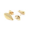 Ion Plating(IP) 304 Stainless Steel Leaf Stud Earrings for Women EJEW-I285-10G-2