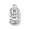 Brass Micro Pave Clear Cubic Zirconia Pendants ZIRC-I067-02J-1