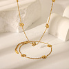 Elegant 304 Stainless Steel Daisy Link Chain Necklaces and Bracelets Sets for Women EE7355-1-1