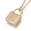 Brass Micro Pave Clear Cubic Zirconia Pendant Necklaces NJEW-R256-07-3