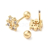 Square Bow Brass Micro Pave Clear Cubic Zirconia Cartilage Earrings EJEW-L289-03G-03-2