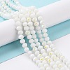 Electroplate Opaque Solid Color Glass Beads Strands EGLA-A044-P6mm-L01-5