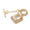 Brass Micro Pave Clear Cubic Zirconia Toggle Clasps KK-N254-87G-3