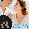 88Pcs 11 Colors Spray Printed 430 Stainless Steel Pendants STAS-PH0007-16-5