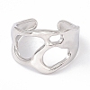 Non-Tarnish 304 Stainless Steel Wide Hollow Open Cuff Ring for Women RJEW-G275-03P-2