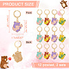 Alloy Enamel Bear Playing Guitar Pendant Locking Stitch Markers HJEW-AB00026-2