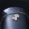 Dog Stainless Steel Pendant Necklaces PW-WGEE715-01-3