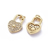 Brass Micro Pave Cubic Zirconia Pendants X-ZIRC-G163-26G-2