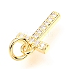 Brass Micro Pave Cubic Zirconia Charms ZIRC-O037-10G-3