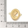 Rack Plating Brass Clear Cubic Zirconia Religion Virgin Mary Oval Connector Charms KK-M298-03G-3