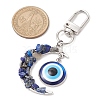 Alloy Moon & Natural Lapis Lazuli Chip Beads & Resin Evil Eye Pendant Decorations HJEW-JM02342-01-3