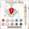10Pcs 10 Colors Alloy Glass Beads ALRI-AR0001-11-2