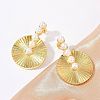 Flat Round Brass Stud Earrings KK-U058-60G-2