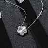 304 Stainless Steel Flower Pendant Cable Chain Necklaces for Women NJEW-U032-08P-1