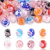 32Pcs 8 Colors Handmade Luminous Inner Flower Lampwork Beads LAMP-FS0001-34-1