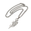 Non-Tarnish 304 Stainless Steel Hollow Pendant Necklaces NJEW-H022-02P-1