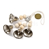 Iron Bell & Alloy Sun Charm Hanging Ornaments HJEW-JM02469-3