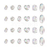 Cheriswelry 90Pcs 6 Style UV Plating Transparent Rainbow Iridescent Acrylic Beads OACR-CW0001-04-10