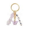 Alloy Acrylic Enamel with Natural Amethyst Keychain KEYC-JKC00805-02-1