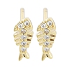 Brass Pave Clear Cubic Zirconia Stud Earring EJEW-S217-G05-1