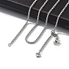 2mm Rack Plating Brass Rope Chain Adjustable Slider Necklaces for Women Men MAK-L044-06P-1