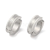 Non-Tarnish Frosted 304 Stainless Steel Non Piercing Earrings EJEW-M001-07A-P-1