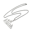 304 Stainless Steel Arabic Pendant Box Chain Necklaces for Women Men NJEW-R013-06P-4